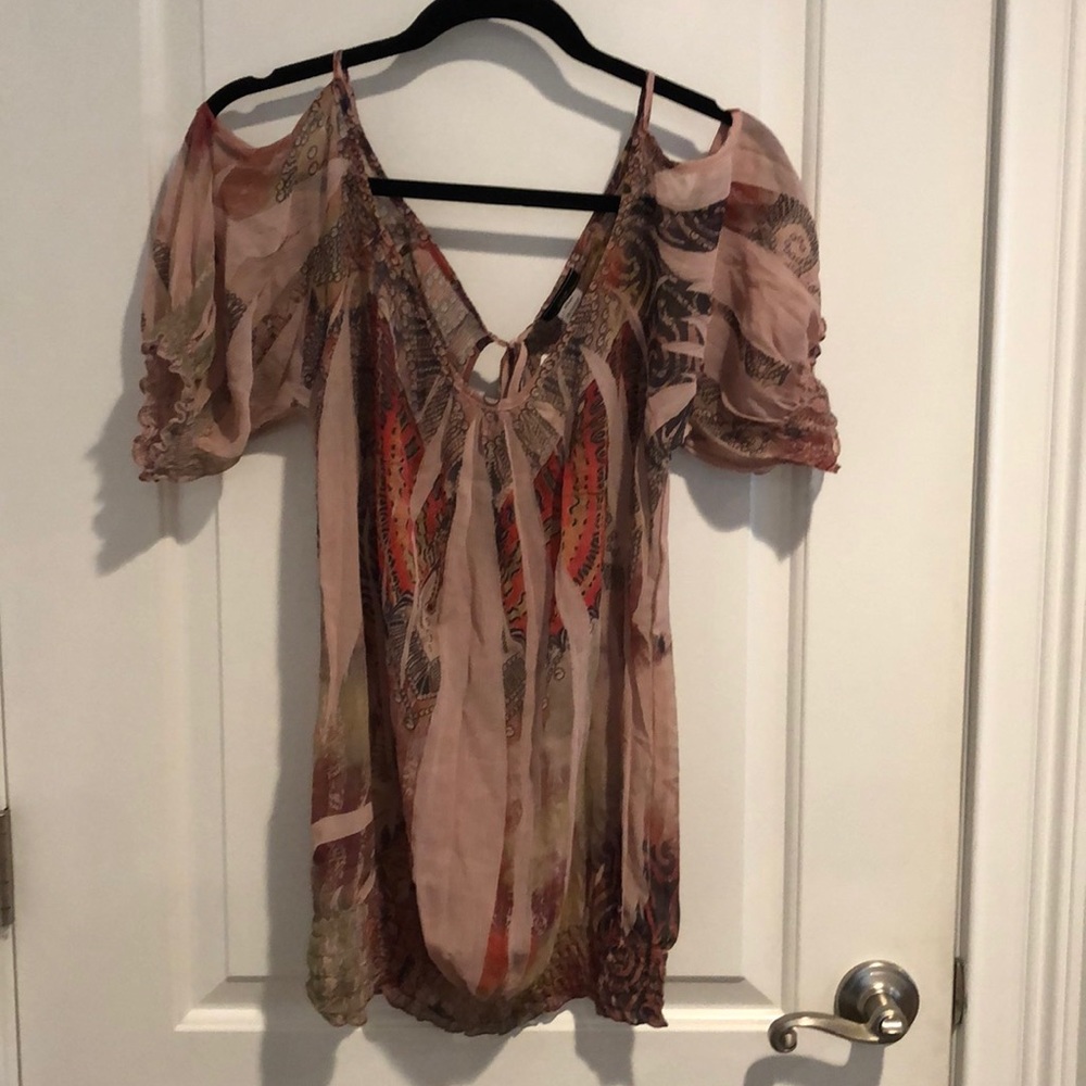 Boutique bought brown blouse, size L, short sleeve